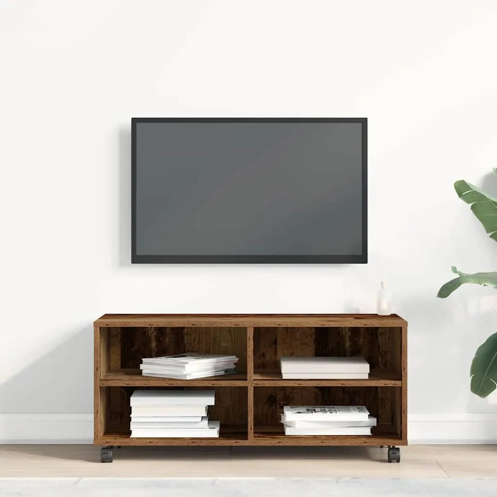 Cômoda para TV vidaXL Madeira Velha 90x35x35 cm Madeira Engenharia