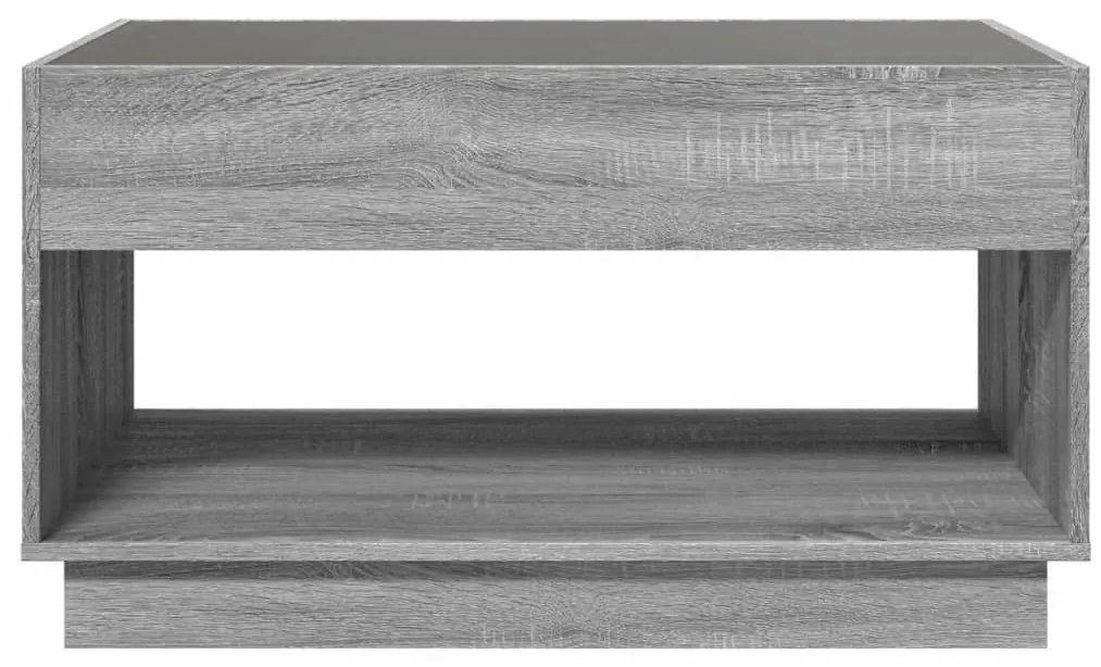 Mesa de centro luzes LED Infinity 90x50x50 cm cinzento sonoma