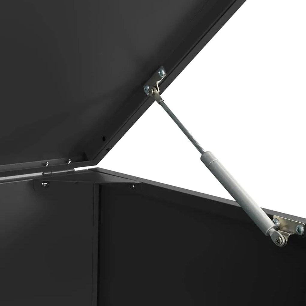 Abrigo para 5 caixotes do lixo 345x79x117 cm aço preto