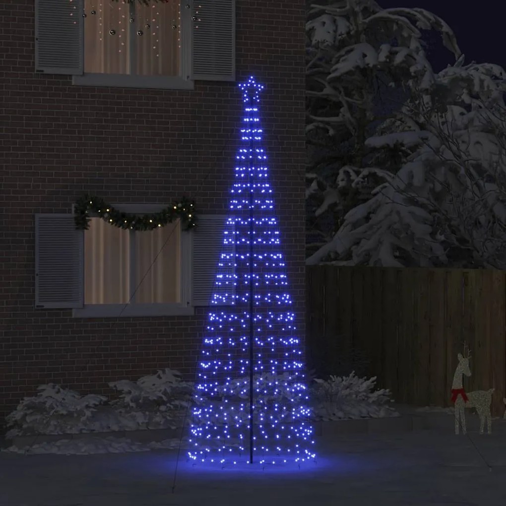 vidaXL Árvore de Natal LED com 800 LEDs Azul 400 cm Ferro