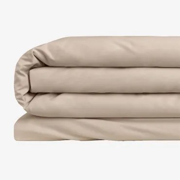 Capa De Edredão De Algodão Percal Lesia 180 Fios Tapioca Bege & Cama 135/140cm (220 X 220 Cm) - Sklum