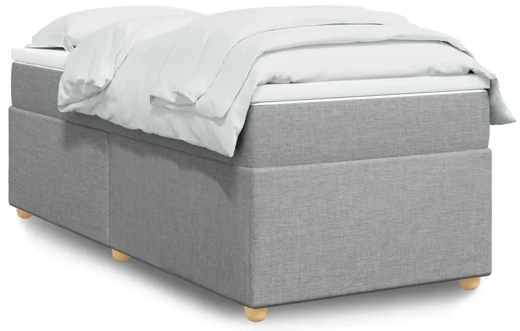 Cama com molas/colchão 90x190 cm tecido cinzento-claro
