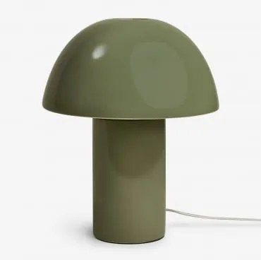 Candeeiro De Mesa Em Cerâmica Kisvea Verde Azeitona Intenso - Sklum