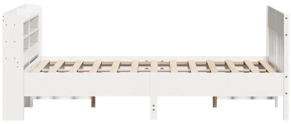 Cama sem colchão 160x200 cm madeira de pinho maciça branco