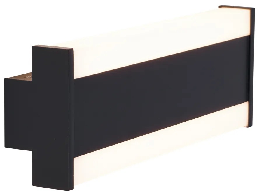 Candeeiro de Parede Moderno Preto 30cm incl. LED CCT IP54 - Vanya Moderno