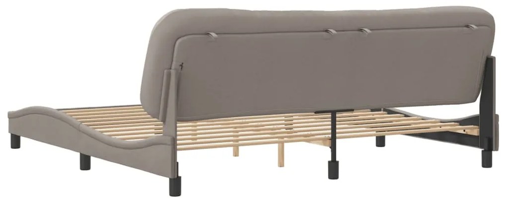 Cama sem colchão 200x200 cm tecido cinzento-acastanhado