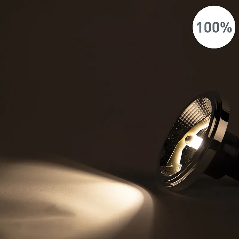 Conjunto de 5 lâmpadas LED reguláveis GU10 AR111 11W 810lm 2700K