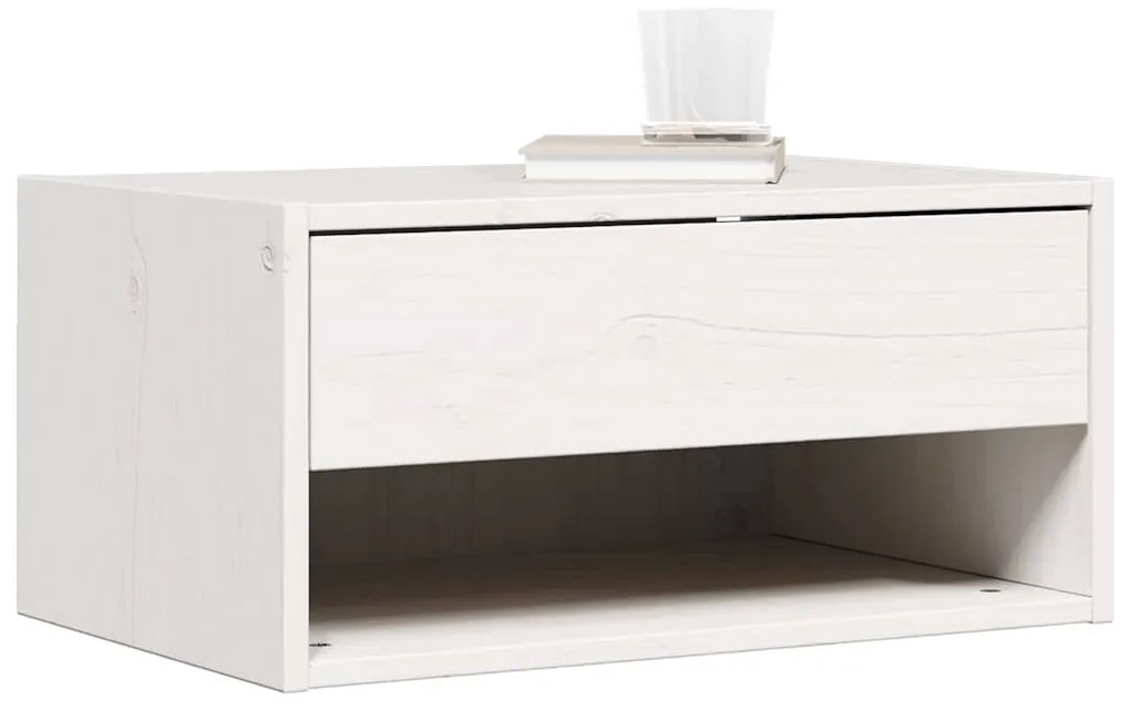 Mesa de Cabeceira Montada na Parede Branco 50 x 32,5 x 24 cm