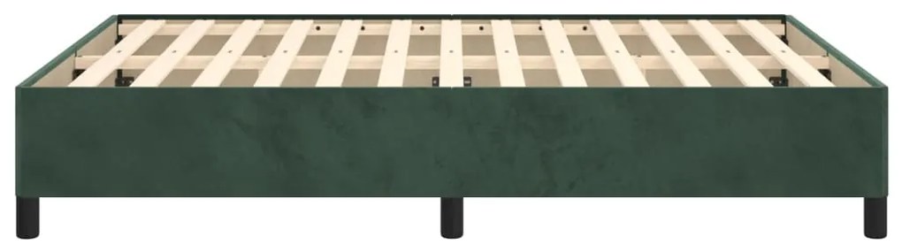 Estrutura de cama 140x190 cm veludo verde-escuro