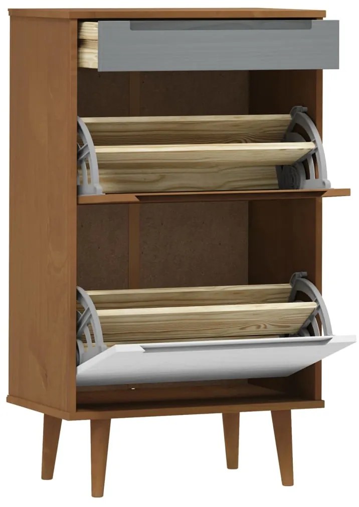Sapateira MOLDE 59,5x35x103 cm pinho maciço castanho