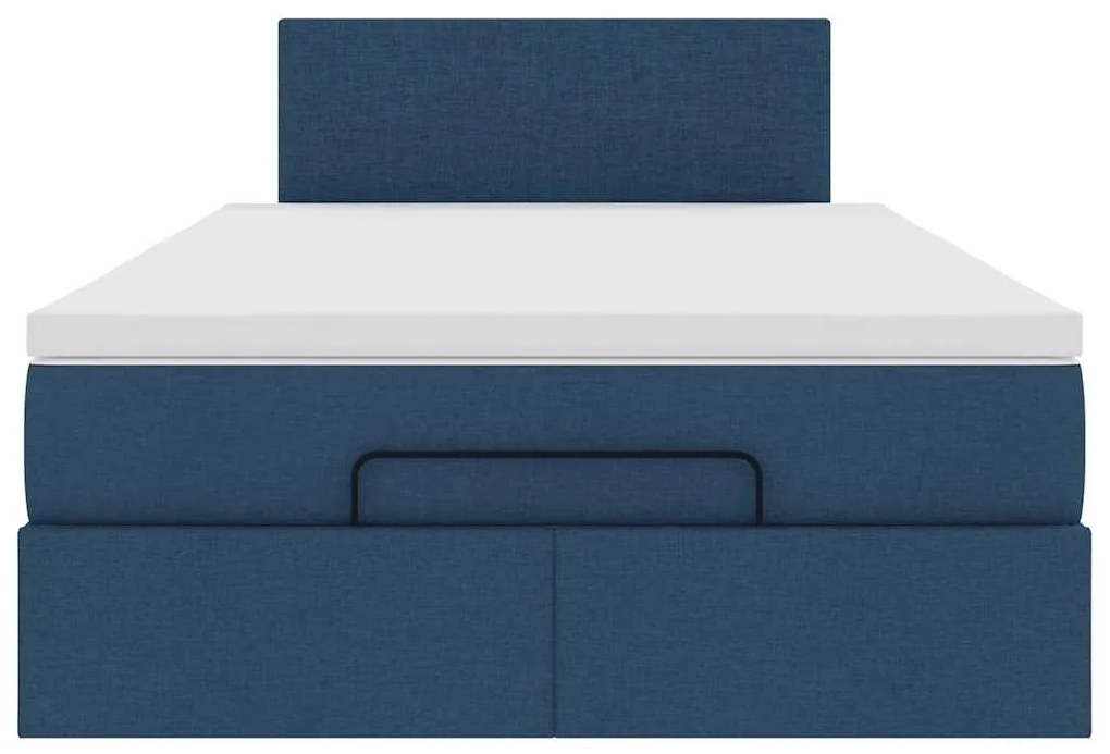Cama otomana com colchão 120x200 cm tecido azul