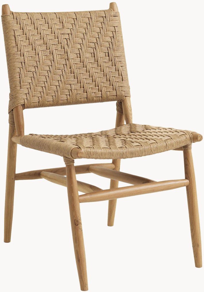 Cadeiras de jantar para jardim em madeira de teca Laroc, conjunto de 2