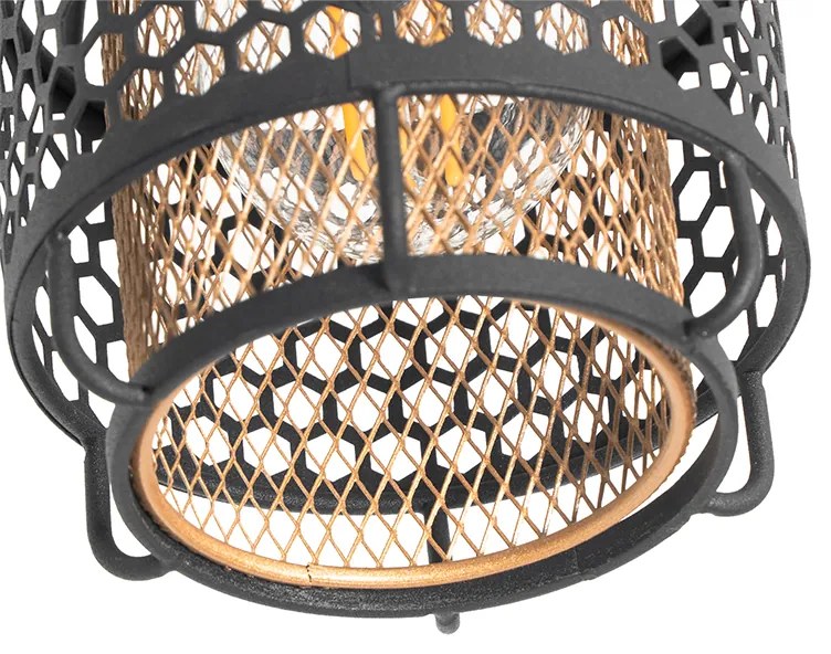 Candeeiro de teto design preto com dourado - Noud Design