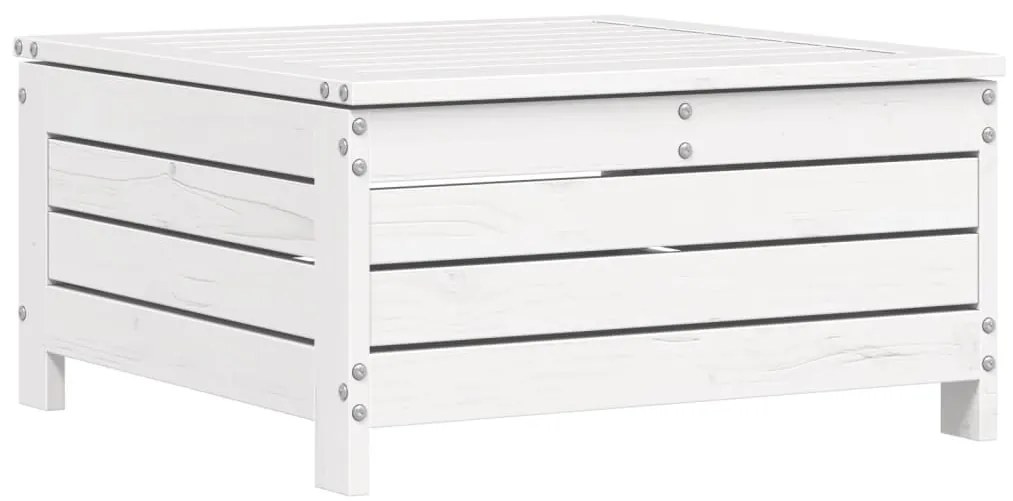 9 pcs conjunto sofás de jardim madeira de pinho maciço branco