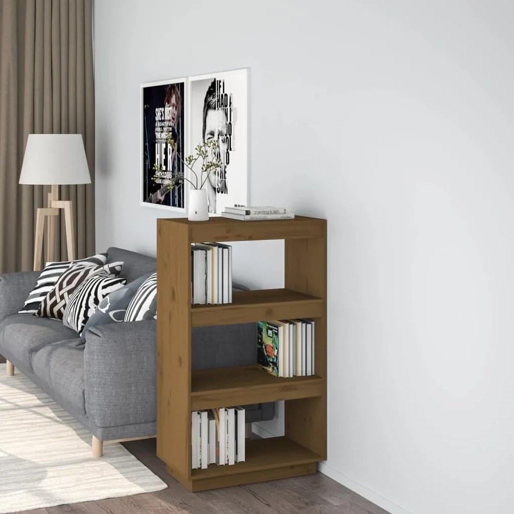 vidaXL Estante/divisória 60x35x103 cm pinho maciço castanho mel
