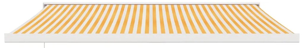 Toldo retrátil 4,5x3 m tecido e alumínio amarelo e branco
