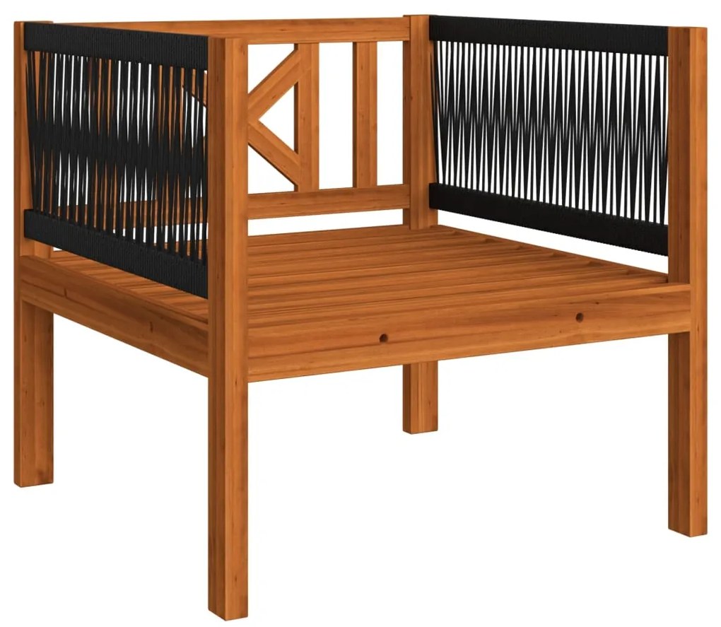 6 pcs conjunto lounge jardim c/ almofadões acácia maciça creme