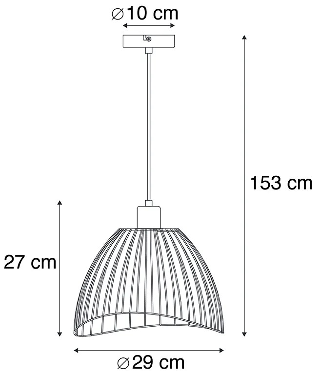 Candeeiro de suspensão de design preto 29 cm - Pua Design