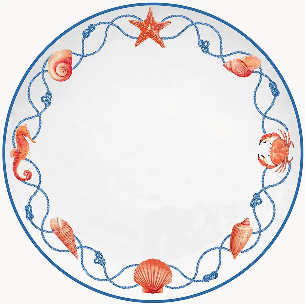 Pratos de jantar em porcelana Cote De Mer, conjunto de 4