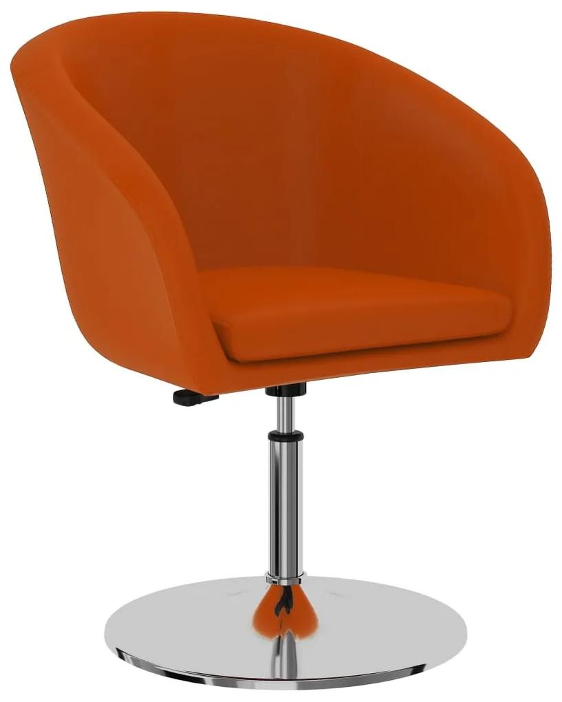 Cadeira de jantar couro artificial laranja