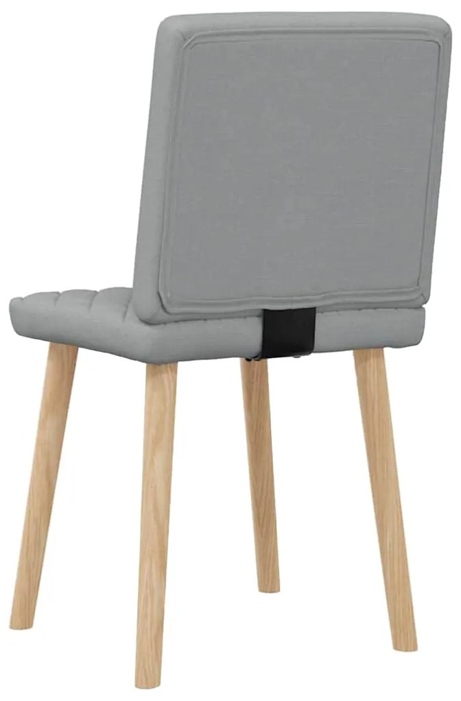 Cadeiras de jantar 2 pcs tecido cinzento-claro