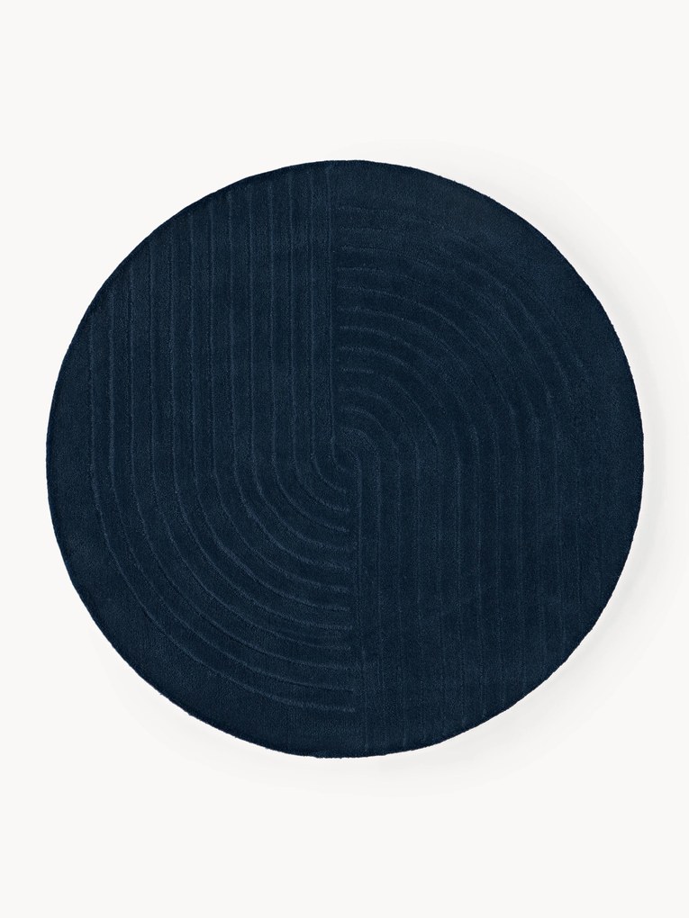 Tapete redondo em lã artesanal Mason
