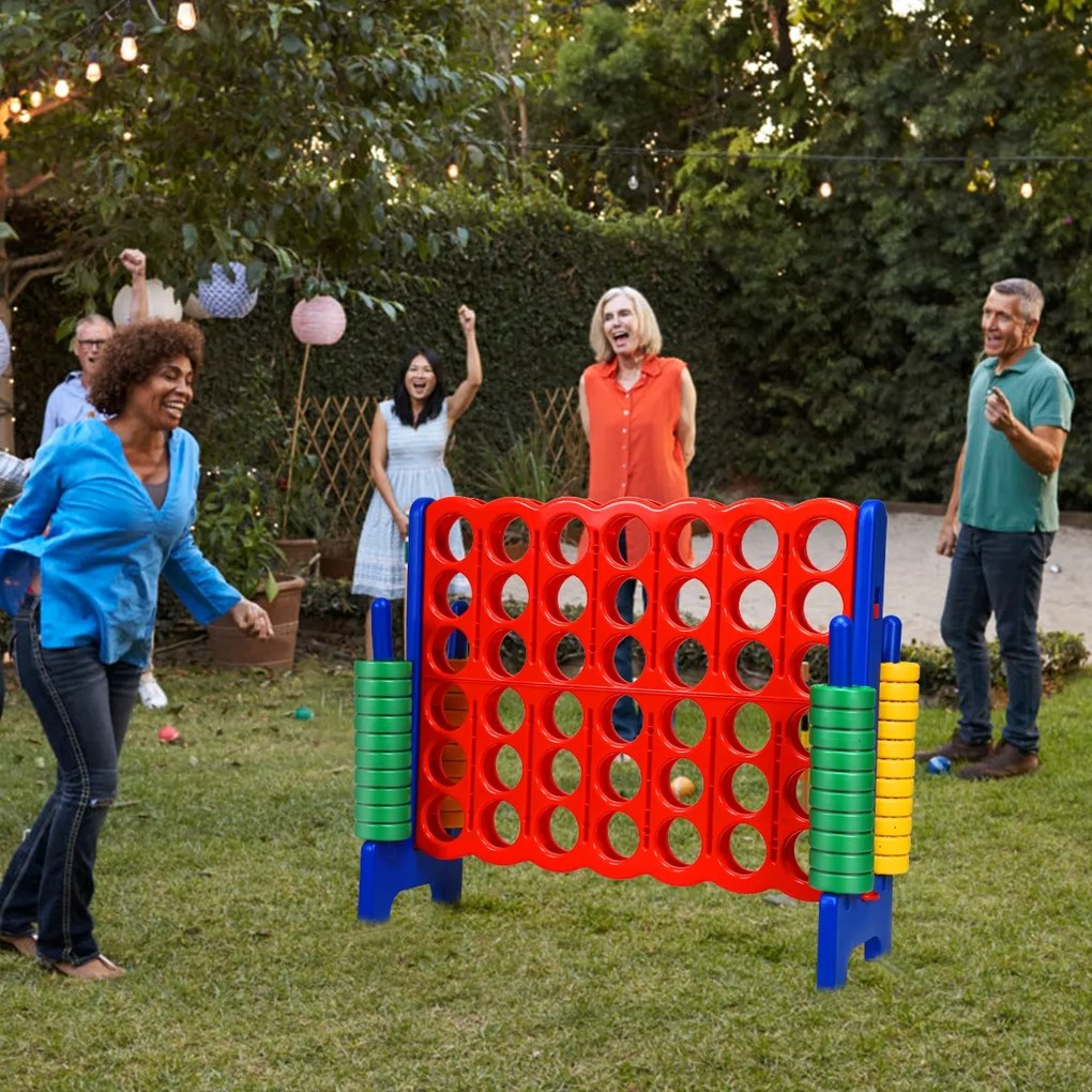 Jogo gigante Conecta 4 para interior e exterior para crianças e adultos 120 x 42 x 104 cm Azul