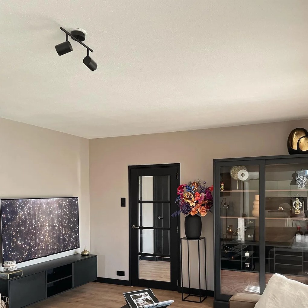 Projetores modernos pretos 2 luzes inclináveis - Jeana