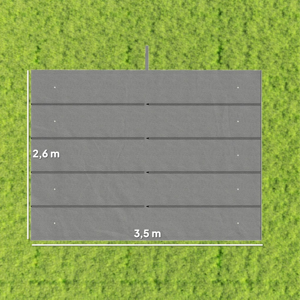 Lona para tenda retrátil de 4 x 3 m – apenas a lona: 350 x 260 cm (ESTRUTURA NÃO ESTÁ INCLUÍDA), cinzento claro