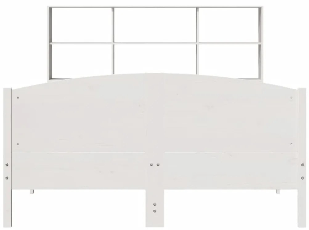 Cama com estante sem colchão 120x200 cm pinho maciço branco