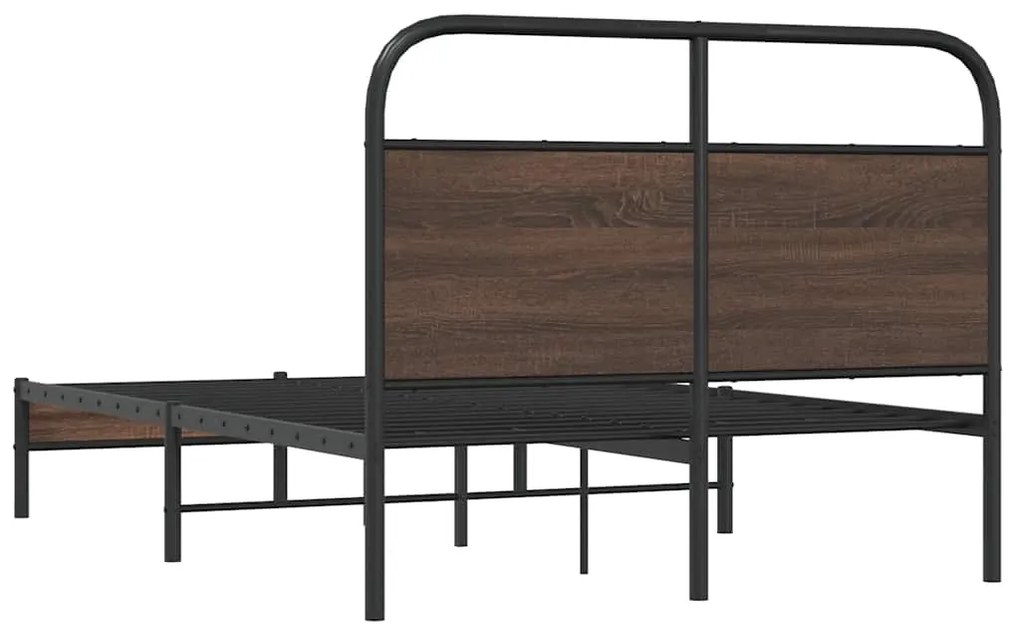 Estrutura cama s/ colchão derivados madeira carvalho castanho