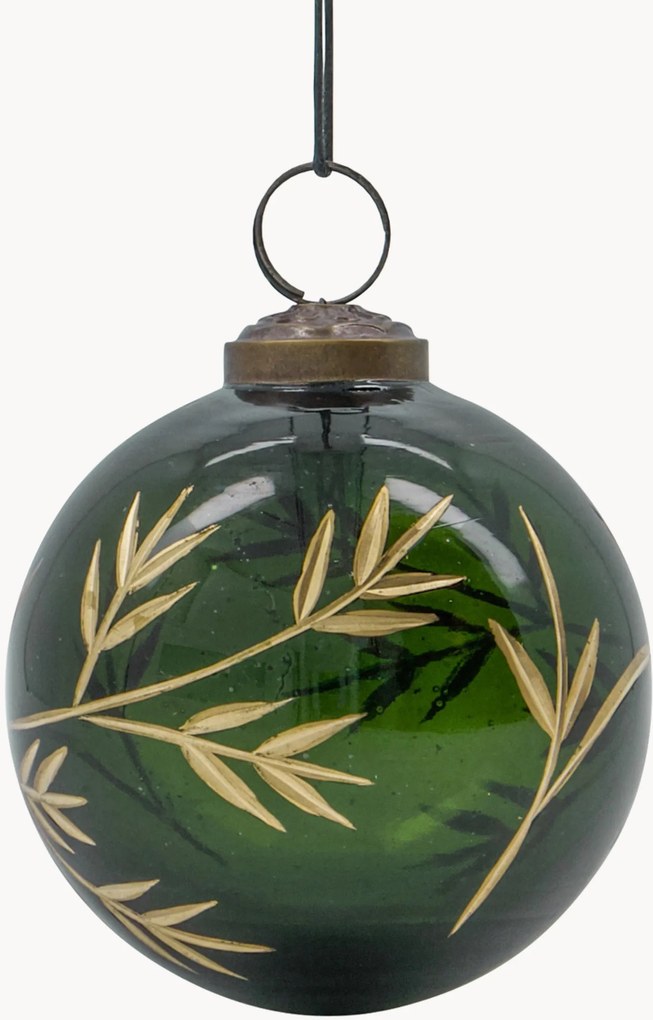 Bolas de Natal artesanais Leaf, conjunto de 4