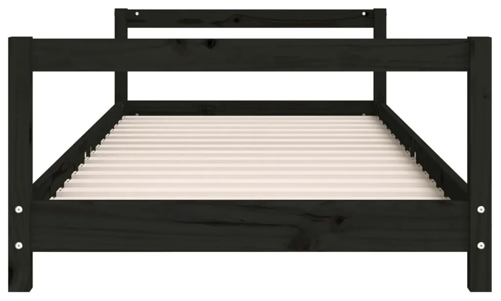 Estrutura de cama infantil 90x200 cm pinho maciço preto