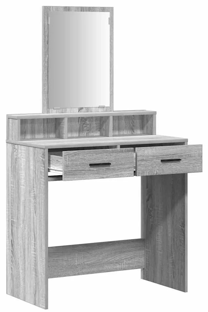 Mesa de Maquilhagem Cinzenta Sonoma com Gavetas 79x41x140 cm