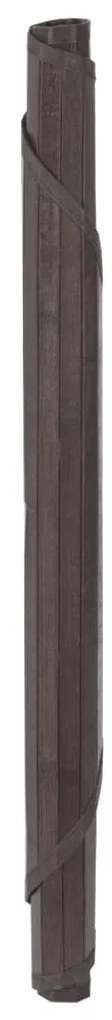 Tapete redondo 80 cm bambu castanho-escuro