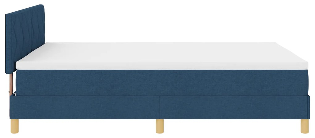 Cama Box Spring com Colchão Azul 140x190 cm Tecido