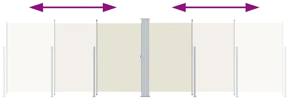 Toldo lateral retrátil 180x600 cm cor creme