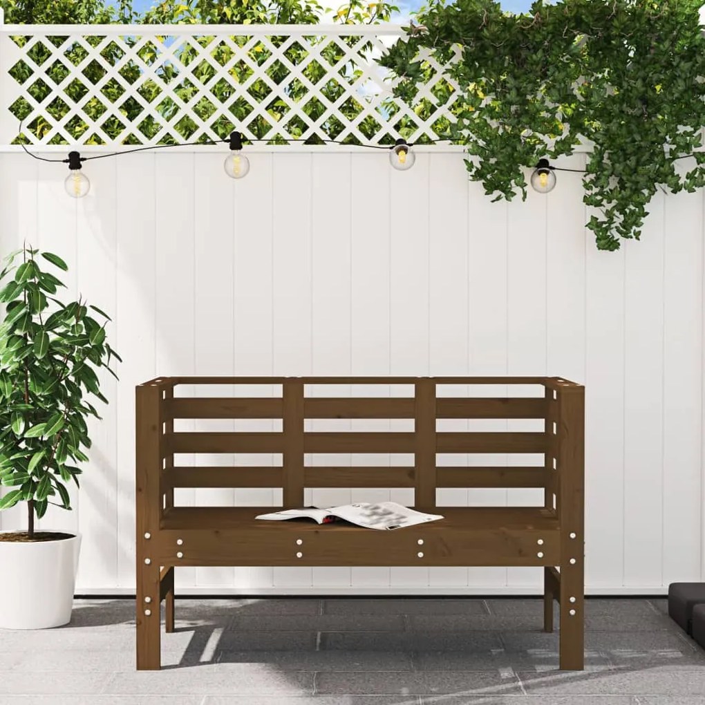 Banco de jardim 111,5x53x71 cm pinho maciço castanho-mel