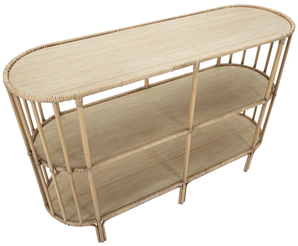 MESA CONSOLA PANAMA 3 PRATELE 120X37,5X80 CM CASTANHO