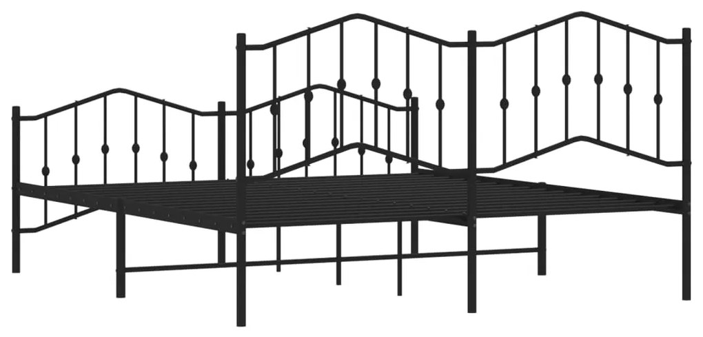 Estrutura de cama com cabeceira e pés 180x200 cm metal preto