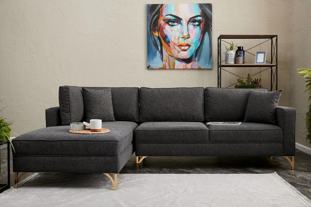 Sofá de Canto Berlin – Antracite – 258x83x181 cm