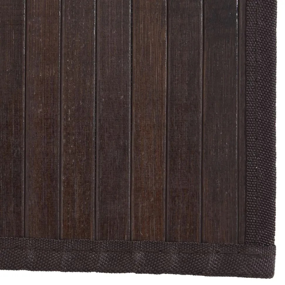 Tapete retangular 80x200 cm bambu castanho-escuro