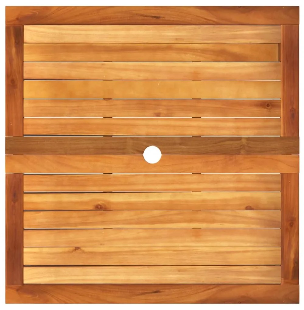 Mesa de jardim 80x80x75 cm vime PE e madeira de acácia bege