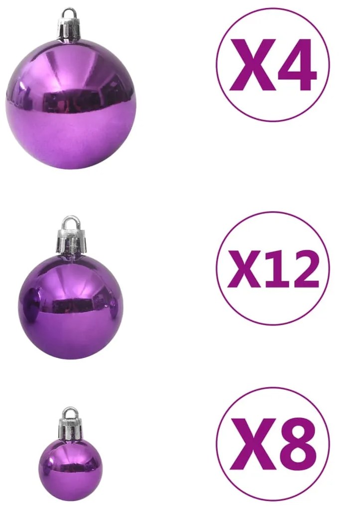 Conjunto de bolas de natal 100 pcs roxo