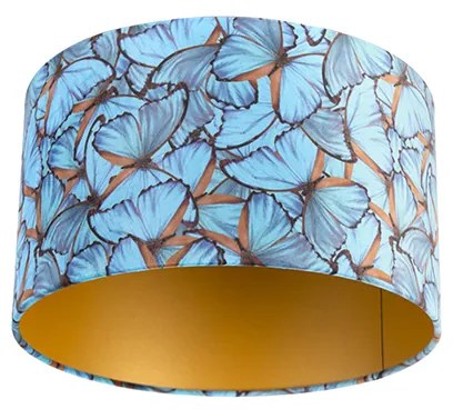 Abajur de veludo com design de borboleta 35/35/20 interior dourado