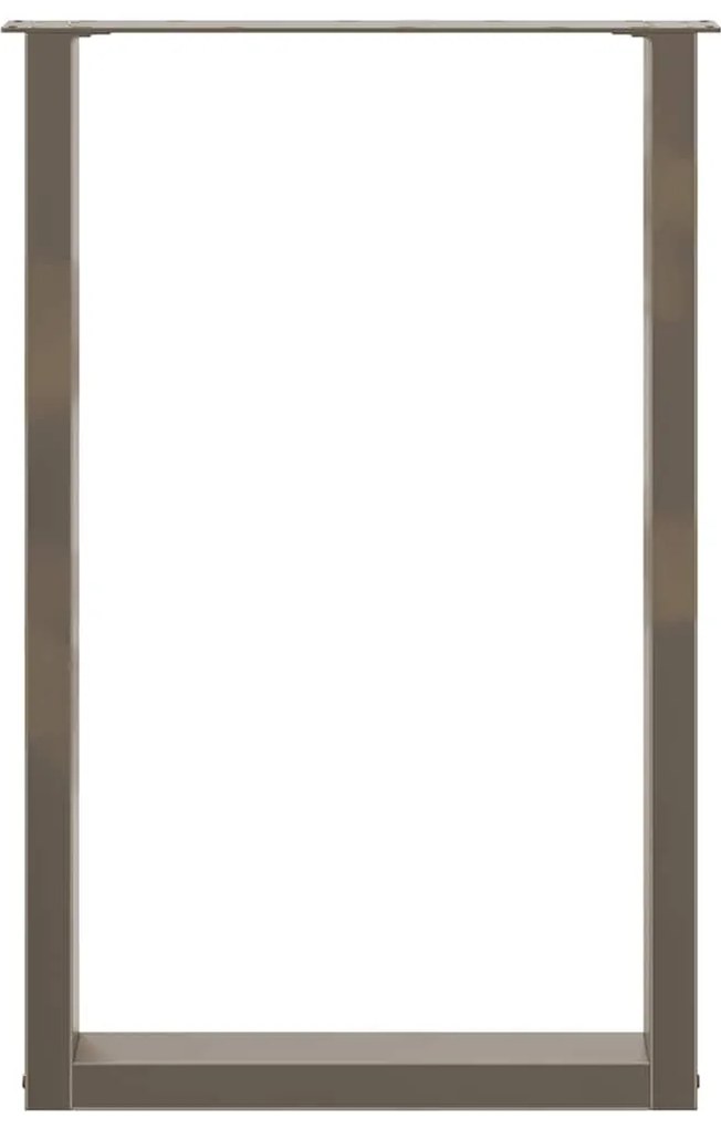 Pés de mesa de bar em forma de U, 2 peças, aço natural, 60x(90-91) cm,