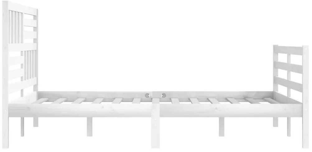 Estrutura de cama 200x200 cm madeira maciça branco