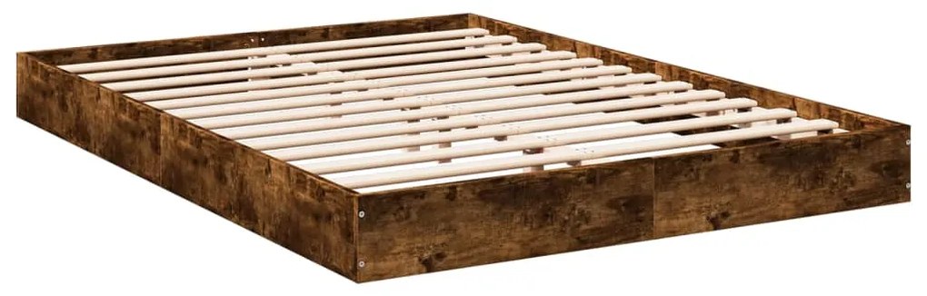 Estrutura de cama s/ colchão derivados madeira carvalho fumado