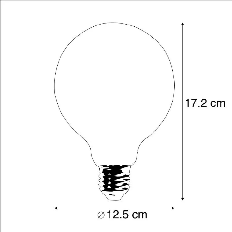 Conjunto de 5 lâmpadas LED reguláveis E27 G125 Dourado 5W 450lm 2200K