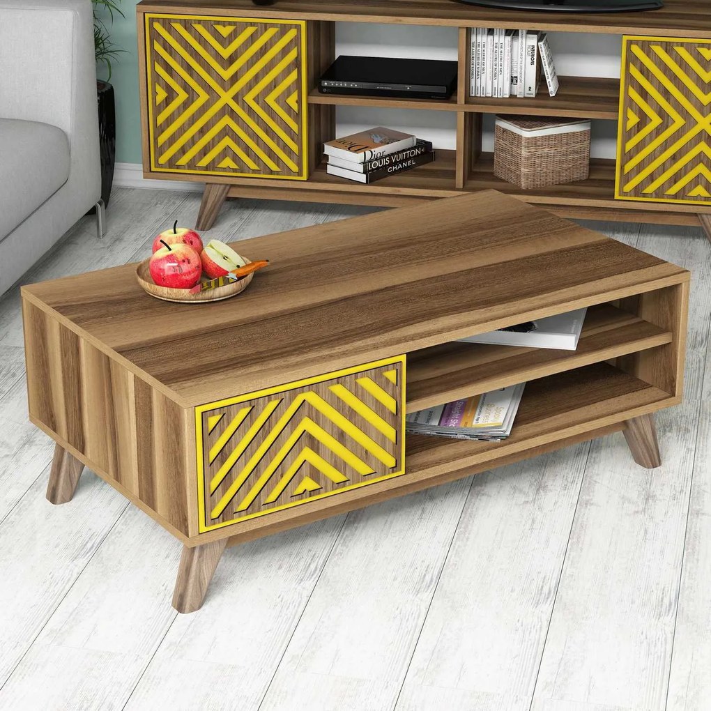 Mesa de Centro Inci – Noz – 105x38,2x60 cm